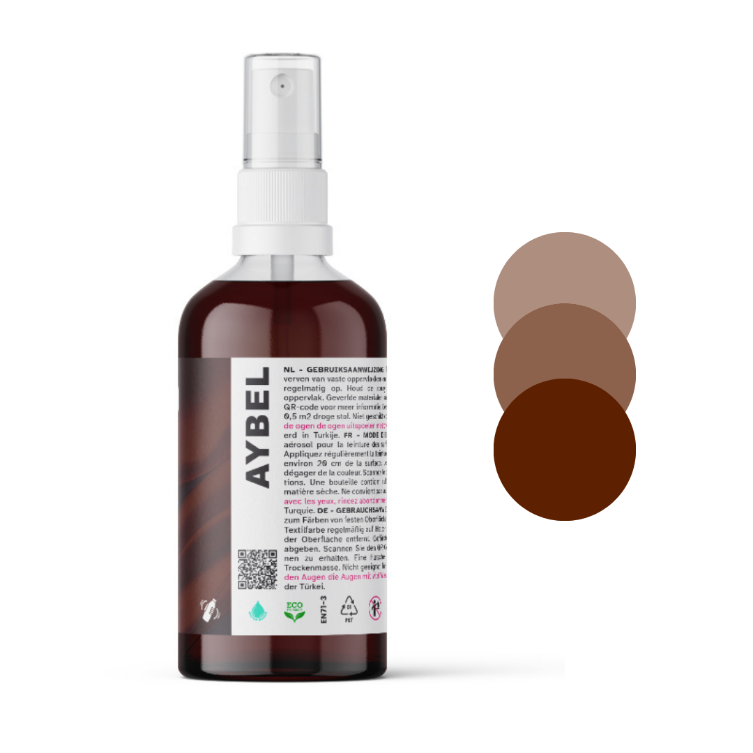 Spray de vopsea textilă cu nuanțe de alune